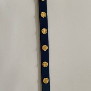 Tory Burch Navy Double Wrap Bracelet